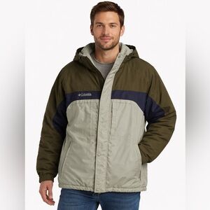 Columbia Men's Hooded Jacket - Olive and Gray